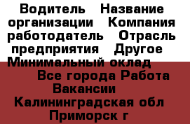 Водитель › Название организации ­ Компания-работодатель › Отрасль предприятия ­ Другое › Минимальный оклад ­ 25 000 - Все города Работа » Вакансии   . Калининградская обл.,Приморск г.